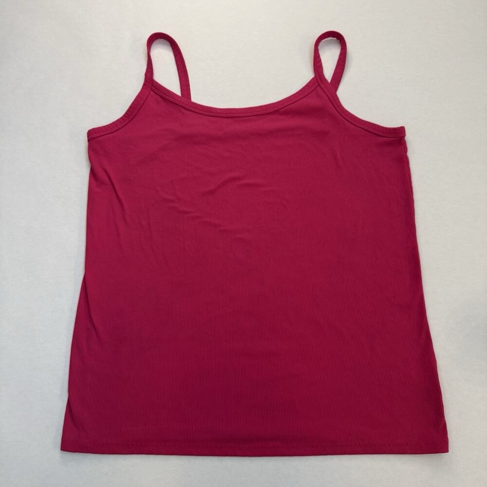 No Boundaries Pink Ribbed Camisole Tank Top Juniors 2XL Teens Solid